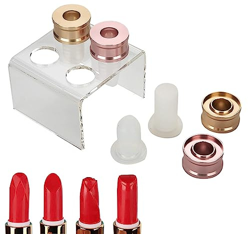 DIY Lipstick Mould Tool Set, 12.1mm Silicon Handmade Lipstick Mold Lipstick Filling Tube Lipstick DIY Lip Gloss Kit Mold Four Holes Bracket and Lipstick Tube for Making Lipstick
