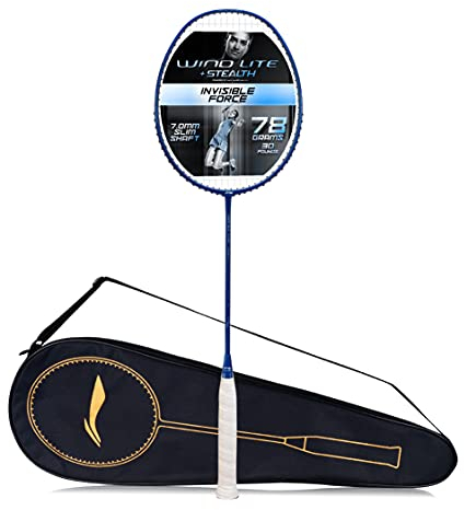 Li-Ning Wind Lite Stealth Schläger aus Kohlefaser, besaitet, Blau / Grau