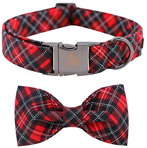 Elegant Little Tail Hundehalsband - Weiche Fliege, Weihnachten Verstellbares Halsband Mit Schleife, Haustierhalsband Geschenk für Große Hündinnen oder Rüden
