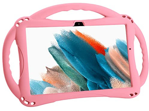 TopEsct Funda para niños para Samsung Galaxy Tab A8 Lite de 10,5 Pulgadas 2022 (SM-X200/SM-X205/SM-X207), Funda Ligera con Soporte, Tres Asas y Correa para Tableta A8 10,5 2022(Rosa)