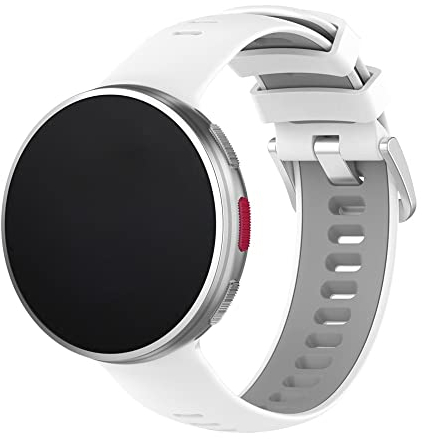 Xkravo Kompatibel mit Polar Vantage V2, Armband Ersatz für Vantage V2, Silikon Wechselarmband (Weiß/Grau)