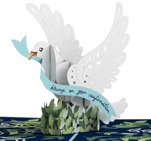 Lovepop® 3D Pop-Up Karte Konfirmations-Grußkarte mit weißer Taube religiöse Konfirmationskarte | inkl. Umschlag & Versteckfach für Geld & Gutscheine
