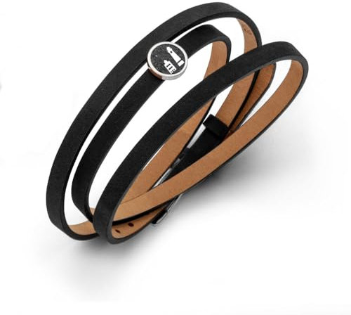 DUR Schmuck: Armband, Lederarmband schwarz mit Lavasandelement Kap Arkona A1702