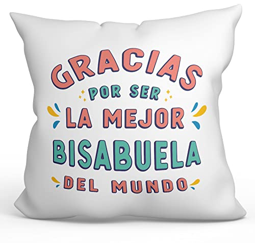 Mugffins Kissen mit Füllung mit Spruch für URGROßMUTTER/UROMA - Auf Spanisch - Gracias por Ser EL Mejor - 40 x 40 cm - originelles und lustiges Geschenk