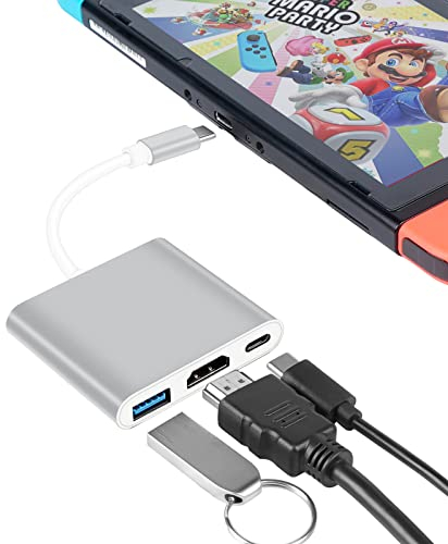 Switch-Dock für OLED-Nintendo Switch, tragbare TV-Dockingstation mit HDMI-USB-3.0-Anschluss und USB-C-Aufladung, Reisedock für Nintendo Switch Steam Deck Samsung MacBook Pro/Air und weitere Geräte