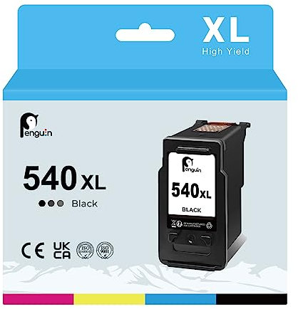 Penguin 540 XL Ersatz-Tintenpatrone für wiederaufbereitete Druckerpatronen für Canon PG-540XL(1 Schwarz) zur Verwendung mit Pixma MG2150 MG3250 MG4250 MX375 MX435 MG2100 MG2250 MG3100 MG3150 MG3200
