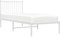 vidaXL Bettgestell, Bettrahmen mit Kopfteil Lattenrost, Metallbett Bett für Schlafzimmer, Einzelbett Gästebett, Metall Weiß 80x200cm
