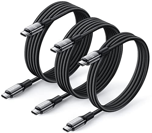 Rocoren USB C to USB C Charger Cable, 100W 5A Fast Charging [3-Pack 2M+2M+1M] QC5.0 PD3.0 Type C to Type C Compatible with MacBook Pro, iPad Pro, iPhone 16 Pro, iPhone 15, Laptop