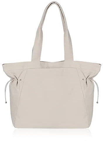 FireDeer Große Tragetasche für Damen, 18 l, seitliche Cinch-Shopper, Handtasche, Fitnessstudio, Umhängetasche für Reisen und Workout, aprikose