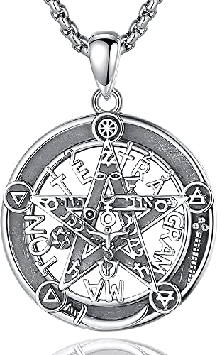 CELESTIA Pentagramm Kette Sterling Silber Tetragrammaton Schutzamulett Gegen Böses für Frauen Herren Schmuck Hexe Hexen Wicca Geschenke für Frauen Männer Witchcraft Esoterik