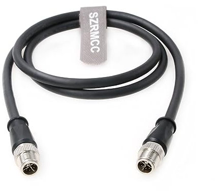 SZRMCC M12 X-Code 8pin auf 8pin Stecker Ethernet Kabel Cat7e Gigabit Geschirmt Wasserdicht Netzwerk Aktor Kabel für Basler Cognex Industrial Camera Vision Sensoren (Schwarz,20m)