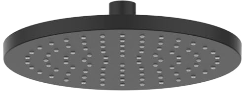 Schläfer 136000 | PureShower-Kopfbrause Ø 20cm Schwarz Matt Duschkopfrund Rund 1 Strahlart - Mit Kugelgelenk