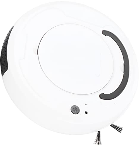 Eujgoov Aspirateur Robot 3 en 1, Aspirateur Robot Automatique, Balayage/aspirateur/vadrouille, Aspiration Fine 1300 PA pour Sols Durs, Poils d'animaux, Blanc