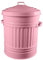 KetoPlastics Baby Pink Metal Bin with Dustbin Lid - Strong Steel 30L Bin Ideal for Home, Kitchen, Outdoor/Indoor Use, Animal Feed, Pet Food