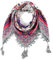 Nuofengkudu Schals Damen Umschlagtuch Retro Floral Ethno Drucken Große Platz Nacken Wärmer Schal mit Quaste Schalcape Wraps 110 * 110CM X-Farbe 44