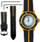 Ocdin Bracelet de montre de rechange en silicone pour Blancpain X Swatch avec clé hexagonale à dégagement rapide compatible avec Bioceramic SCUBA Fifty Fathoms (22 mm, noir/jaune)
