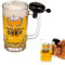 Avilia Boccale di Birra con Campanello - Ring Beer | Bicchiere Birra con Manico Campanello, Vetro e Plastica, Regalo Divertente, 14x14.5cm