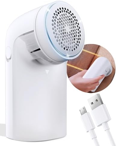 Tylasom Fabric Shaver, Portable Electric Lint Remover, USB Rechargeable Wool Jumper Debobbler, Bobble Remover for Clothes, Sweater Defuzzer for Jumpers Sweater