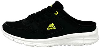 Ablovo® Damen Herren Pantoletten Sandalette Slipper Sabots Sneaker Freizeit (Schwarz-Grün, EU Schuhgrößensystem, Erwachsene, Herren, Numerisch, M, 44)