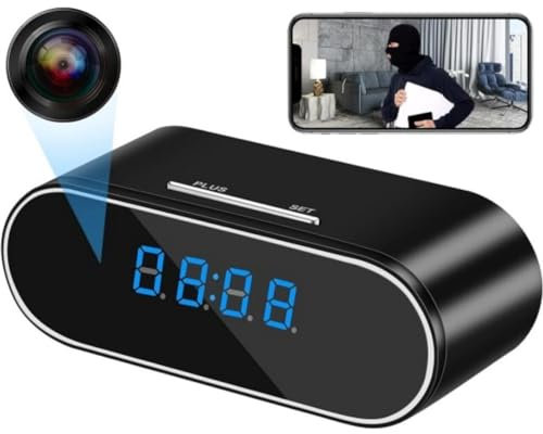 DISCORAMA® - OROLOGIO SVEGLIA DIGITALE CON TELECAMERA, SVEGLIA SPIA CON CAMERA NASCOSTA, SVEGLIA DIGITALE VIDEOSORVEGLIANZA WIFI VIDEO AUDIO