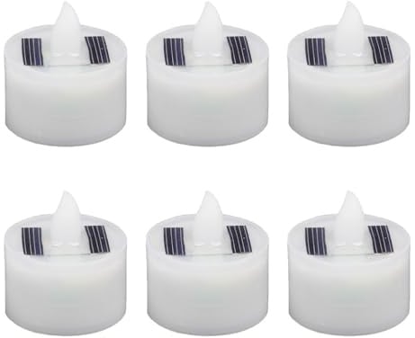 Artibetter 6St Solar wasserdichte elektronische Kerzenlicht weißes realistisches Teelicht طاقه شمسيه sonnenenergie Spitzkerzen die Weihnachtskerze geführtes Kerzenlicht dekorative Lampe