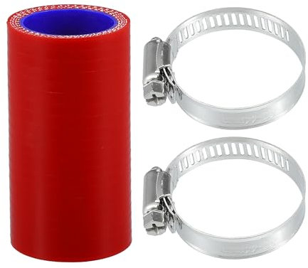 X AUTOHAUX 1 juego de manguera de silicona para coche de 30 mm, diámetro interior de 76 mm, 0 grados, rojo y azul, manguera de refrigeración universal