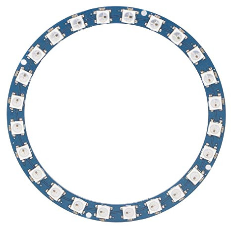 2 Stück LED-Ringlampenplatine WS2812-Chip Vollfarb-Ringlampenplatine mit 24 RGB-LEDs mit Hoher Helligkeit Zur Dekoration