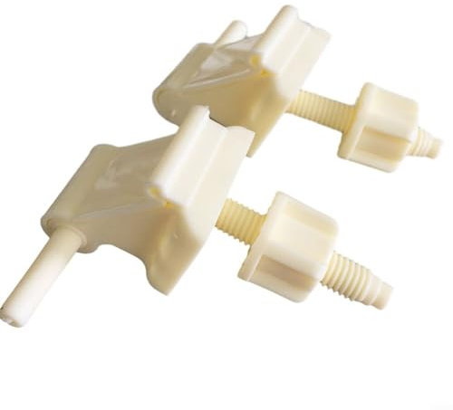 EXTRWORY Set di accessori per WC di ricambio per cerniere per sedile WC in plastica bianca, set di cerniere in plastica per copriwater (bianco milky)