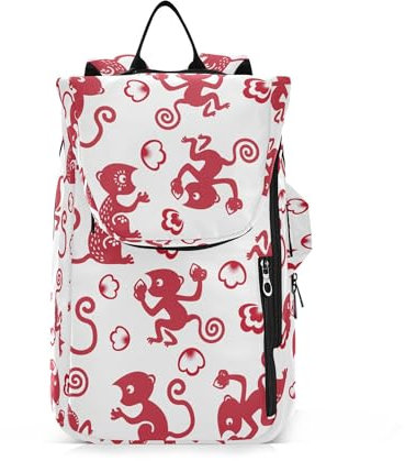 Caihoyu Unisex-Tennistasche, niedlich, robust, für Tennis, Badmintonschläger, für Teenager, Jungen, Mädchen, Männer, Frauen, Affe, Rot