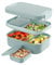 LEIKEEGO Lunch Box Adults,1900ml Large Capacity Bento lunch box with 4 Compartment,Leak-Proof Bento Box for Kids,Office,School(Green)
