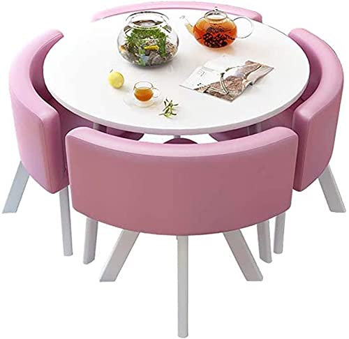 SUNMME Esstisch-Set für Unternehmen, runder Esstisch und Stühle, Balkon, Büro, Lounge, Garten, Besprechungsraum, Nagelstudio, Bekleidungsgeschäft, Café