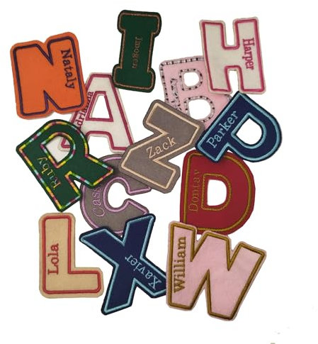 Personalised Embroidered Name Alphabet Patches Badges Iron ON SEW Embroidery