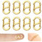 8 Stück Doppelöffnungs Verkürzer Verschluss, S-Lock-Armband Verschlüsse,Verschlüsse für Armbänder aus Edelstahl,Halsketten Verschluss, mini Karabiner (8PCS -16mm-Gold)