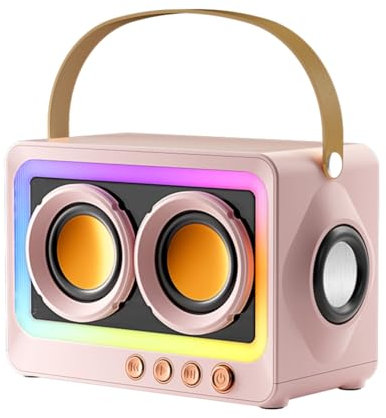Jrpzcv Haut-Parleur Caisson de Basses Bluetooth Portable sans HiFi Sound Audio Box Mini Haut-Parleur Bluetooth sans Mp3 Rose