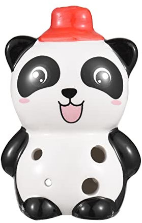 Okarina-Instrument, Okarina mit Noten von 5 Einfachen Liedern, 6 Löcher, Cartoon-Keramik-Okarina für Anfänger und Kinder (BLACK)