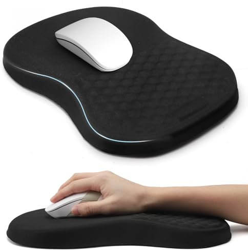 DAWRIS Ergonomic Mouse Pad Wrist Support with Massage Design Mouse Mat Wrist Support Memory Foam Keyboard Wrist Rest Mouse Wrist Rest Mouse Pad Memory Foam & Non-Slip Silicone Base