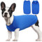 Hjumarayan Hundepullover Mittelgroße Hunde - Hundeshirt Dünn Hunde Pullover Sonnenschutz Tshirt Elastisch Hundepulli Gestreifte Shirt Pullis für Dackel Französische Bulldogge (Saphirblau L)