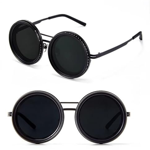 Polarisierte Sonnenbrille, klassischer Stil, Retro-Sonnenschutz, UV400-Schutz, Uni, für Herren, Golf, Radfahren, Sport, Angeln, Reisen, 9 Gänge, verstellbare Sonnenbrille mit ND-Filtergläsern für