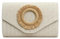 HuiYStar Bolso de mano de paja para mujer, bolso de playa de verano, bolso de noche tipo sobre para fiestas formales, bodas 2025, beige