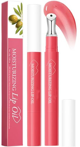 Plumping Lip Oil Tinted, Liquid Lipstick, Lip Glaze Makeup Cosmetic, Moisturizing Tinted Lip Balm for Women, Hydrating and Long Lasting Lip Treatment with Nutritious Cream, Lip Skin Care（02Rose）