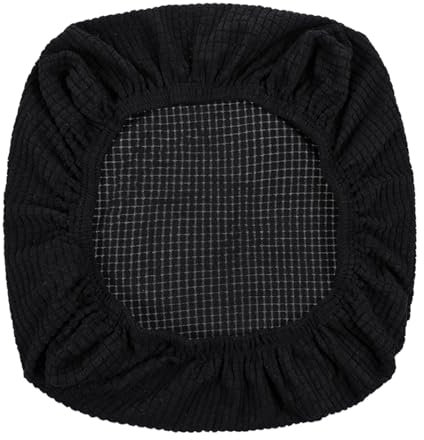 1 PCS Office Chair Seat Cover Stretchable Gaming Chair Seat Cover Desk Chairs Covers Bottom Only Removable Washable Kitchen Chairs Protective Covers Universal Rotating Office Seats Slipcover (Black)