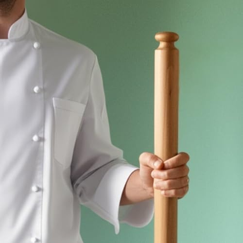 Mattarello Nudelholz - Handgefertigtes italienisches Werkzeug für die authentische Nudelherstellung - Das Original Design Buchenholz - Extra lang (76,2 cm)