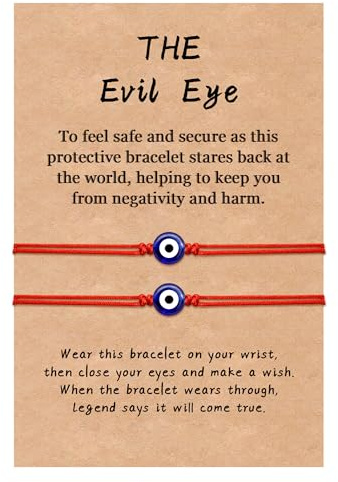 YELUWA 2 Pcs Red Evil Eye Bracelet for Women Men Good Luck Bracelets