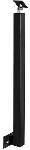 GOUZIBHD Poteaux de Balustrade D'escalier,Colonne de Garde-Corps,Main Courante à Montage Latéral, Rampe en Fer Forgé Rampe D'escalier Noire Marches Extérieures,avec Kit de Vis(Size:75cm)