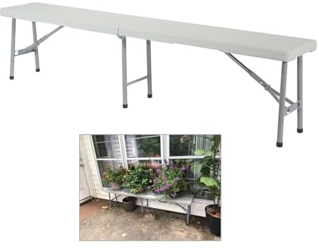 Generisch 183cm Camping Sitzbank Wetterfest Gartenbank Klappbank Bierzeltbank Outdoor Terrassen Sitzmöbel Ohne Lehne