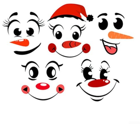 Schneemann Gesicht Aufkleber, Weihnachtselemente Schneemann Ausdrücke Spiegel Aufkleber Home Urlaub Dekorationen für Weihnachten Ball Wasserflaschen Kühlschrank Wand Tür Party Supplies Heimdekoration