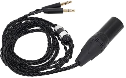 RASTKY 4-poliges XLR-Kopfhörer-Upgrade-Kabel, Versilbert, für AH D7200, Professionelles Sound-Ersatzkabel für T1, T5, T5P, 1,2 M