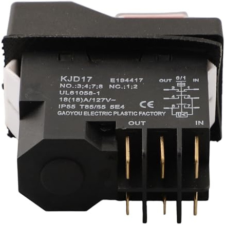 Interruttore di ricambio per sega da tavolo N603746 per modelli DWE7485 e DWE7491RS, accessorio per utensili elettrici in plastica nera