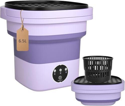 CTDMJ Mini machine à laver portable de 6,5 l et panier d'essorage, 3 modes de nettoyage, machine à laver pliable, petite machine à laver pour vêtements et sous-vêtements de bébé