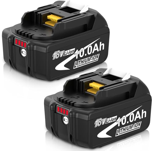 2 Pack 10.0Ah/10000mAh Replacement for Makita 18V Batteries LXT BL1850B/BL1860B cordless tools Compatible with DC18RD/DC18RF/DC18RC Chargers & 18V LXT tools such as drills, chainsaws and la